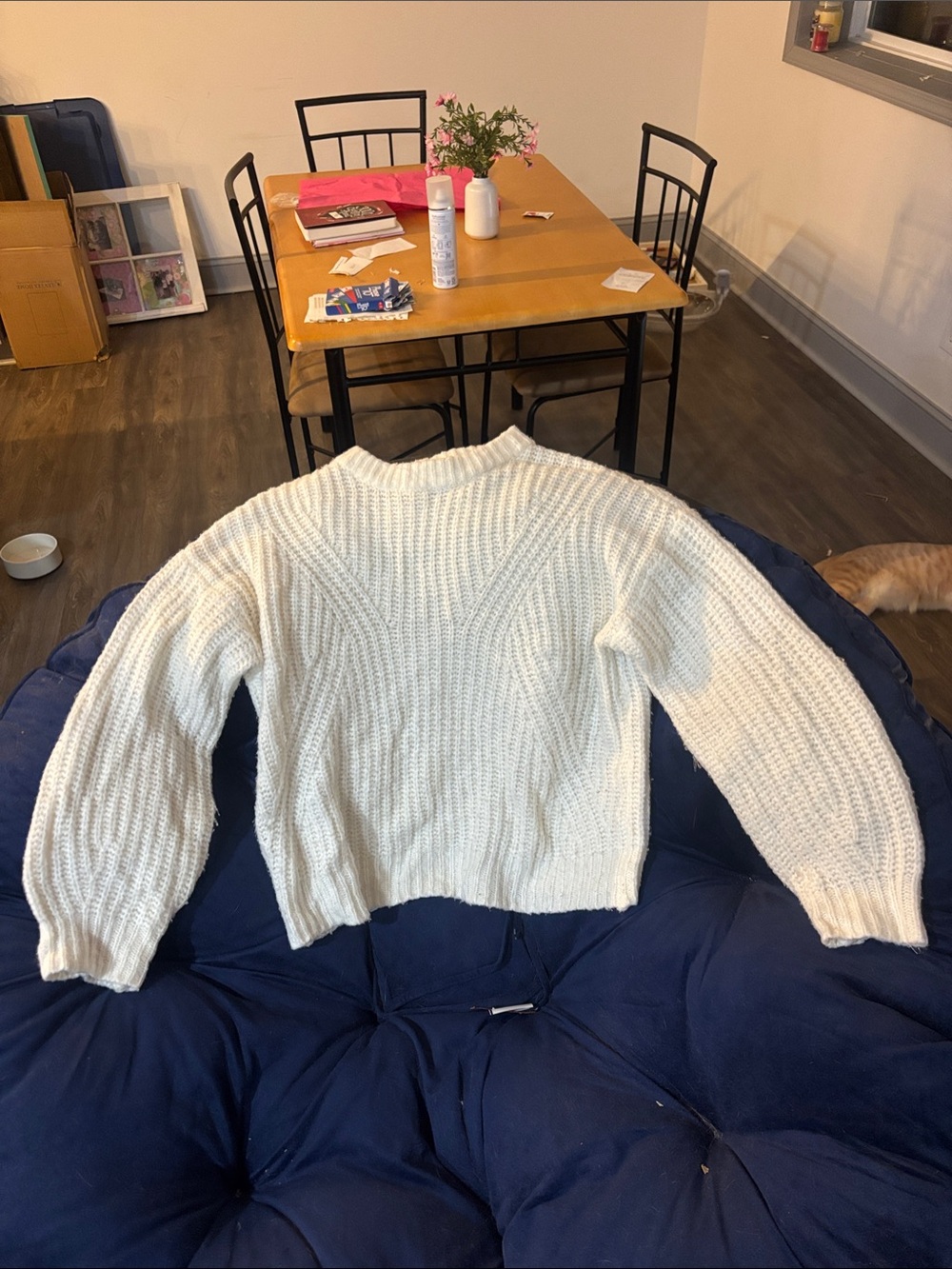 a new day Cream Chunky Crewneck Sweater